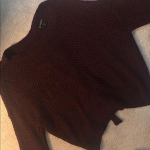 Burgundy sweater with tie up back